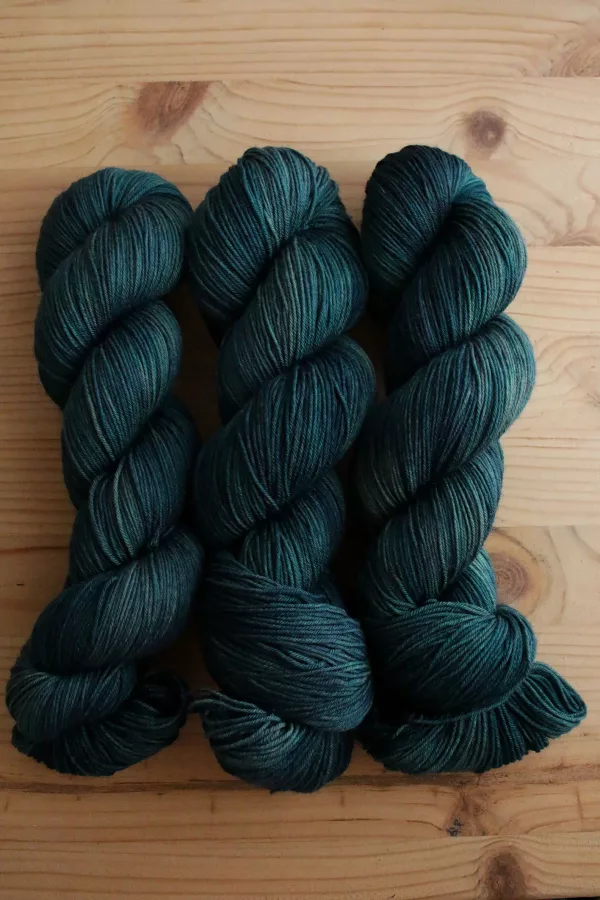 Kit 3 écheveaux fingering vert forêt