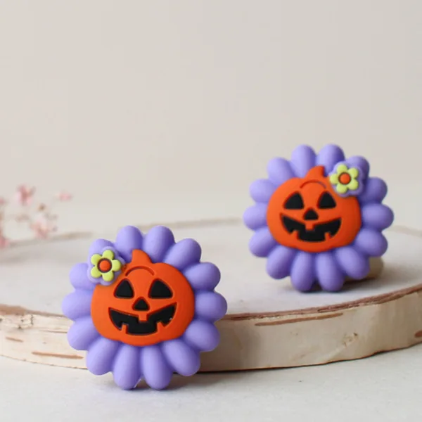 Stoppeurs de mailles Citrouille fleur Halloween
