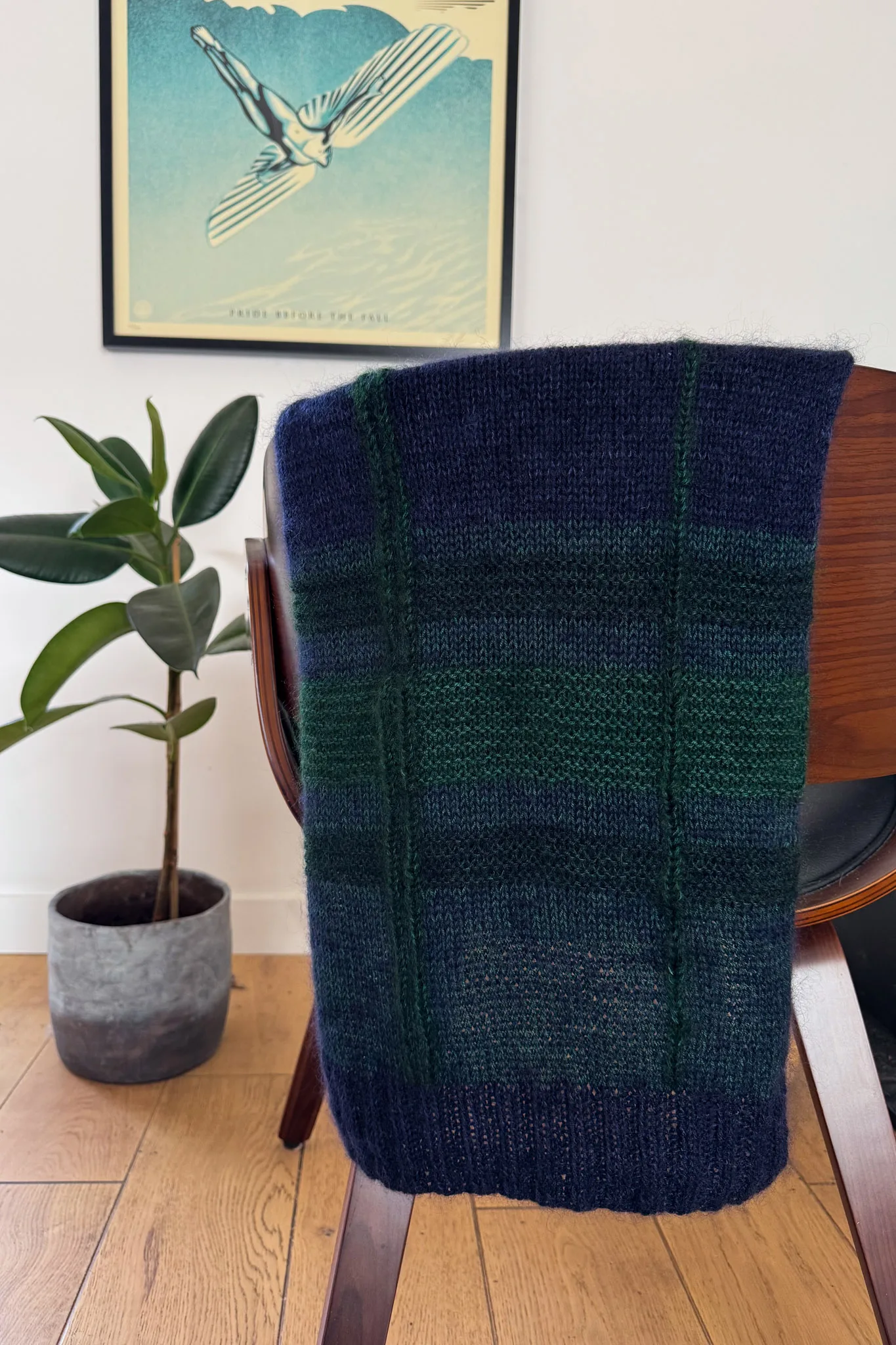 Kit écharpe Charlie - Bleu Vert (Laine et Patron PDF) – Image 4