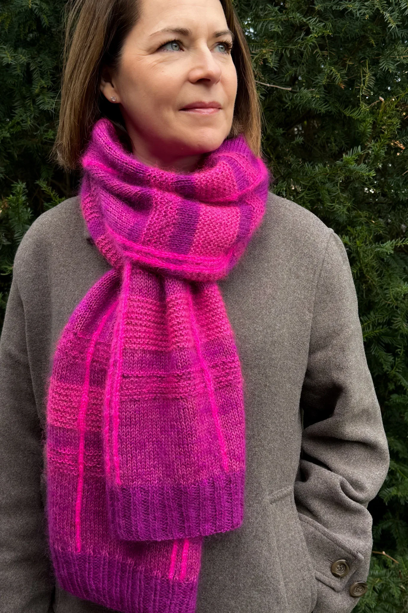 Kit écharpe Charlie - Rose (Laine et Patron PDF) – Image 3