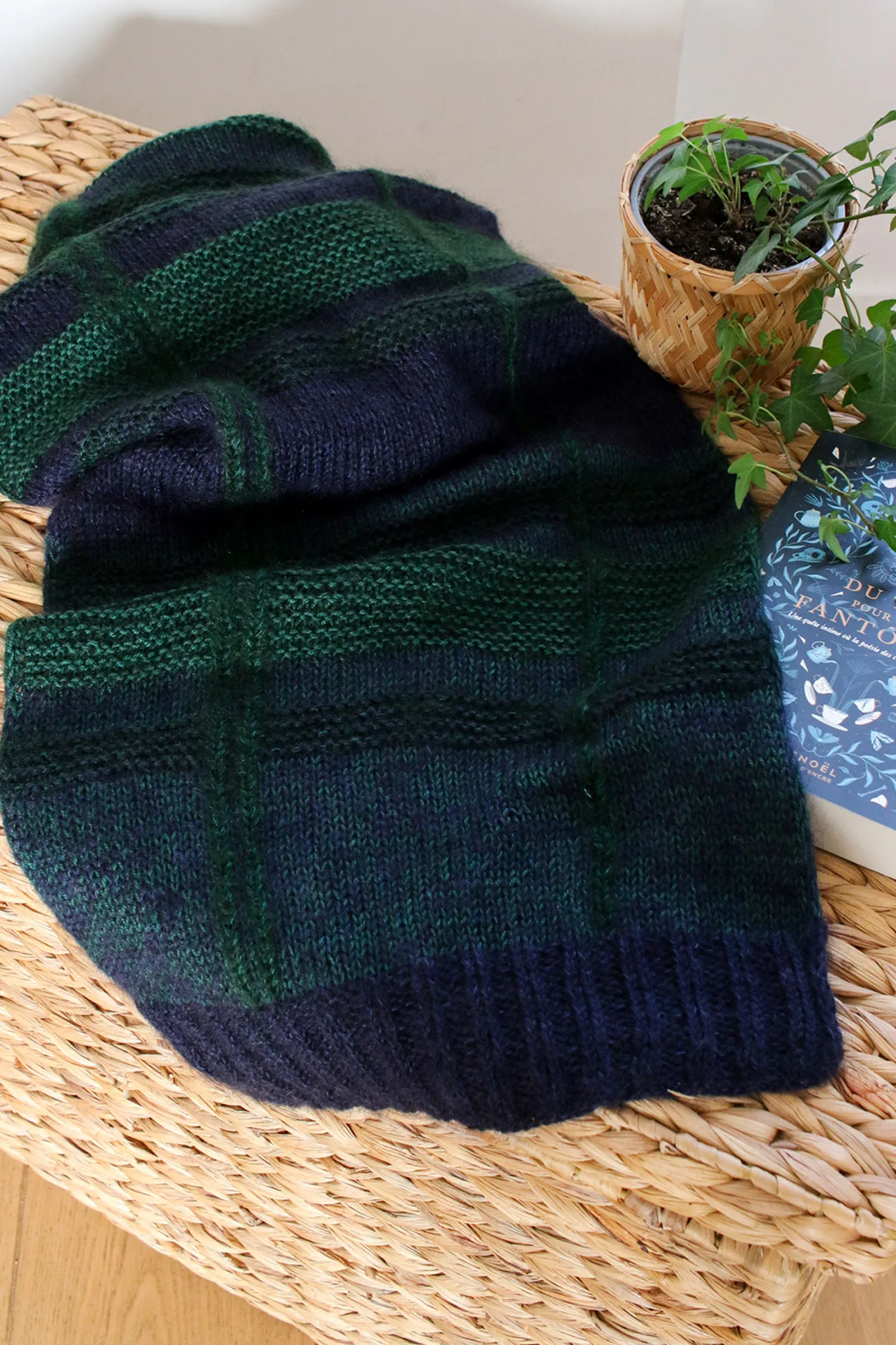 Kit écharpe Charlie - Bleu Vert (Laine et Patron PDF) – Image 7