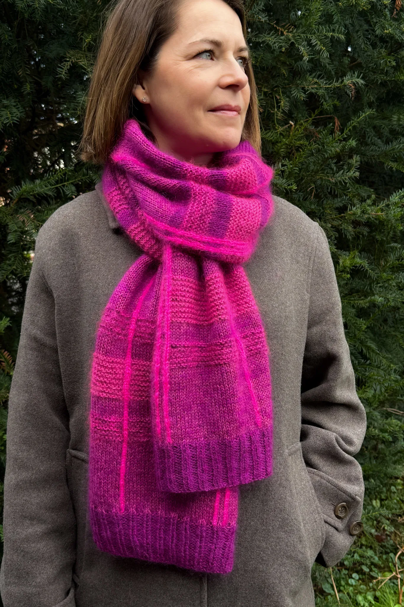 Kit écharpe Charlie - Rose (Laine et Patron PDF) – Image 4