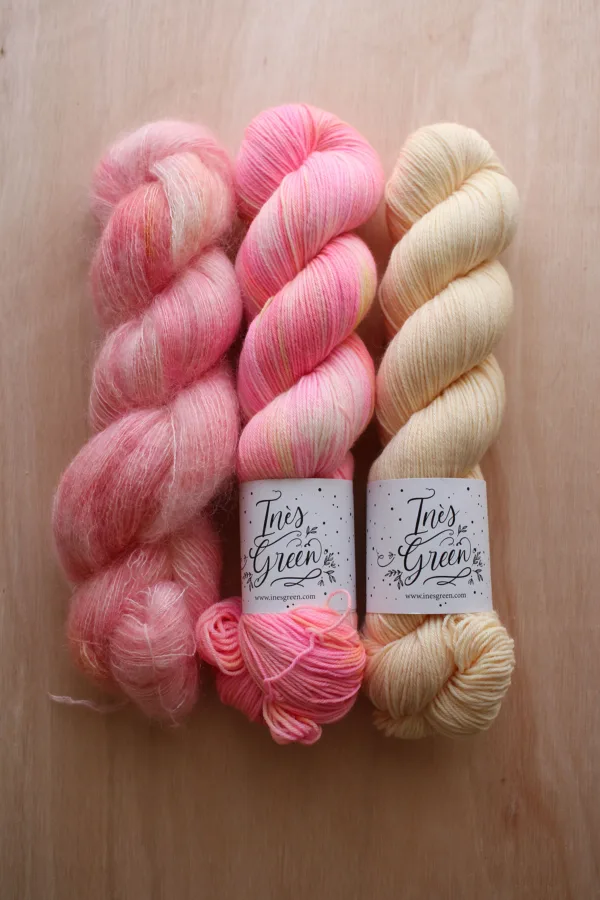 Kit 3 écheveaux Sunny Bloom, Vanille & Rose Garden