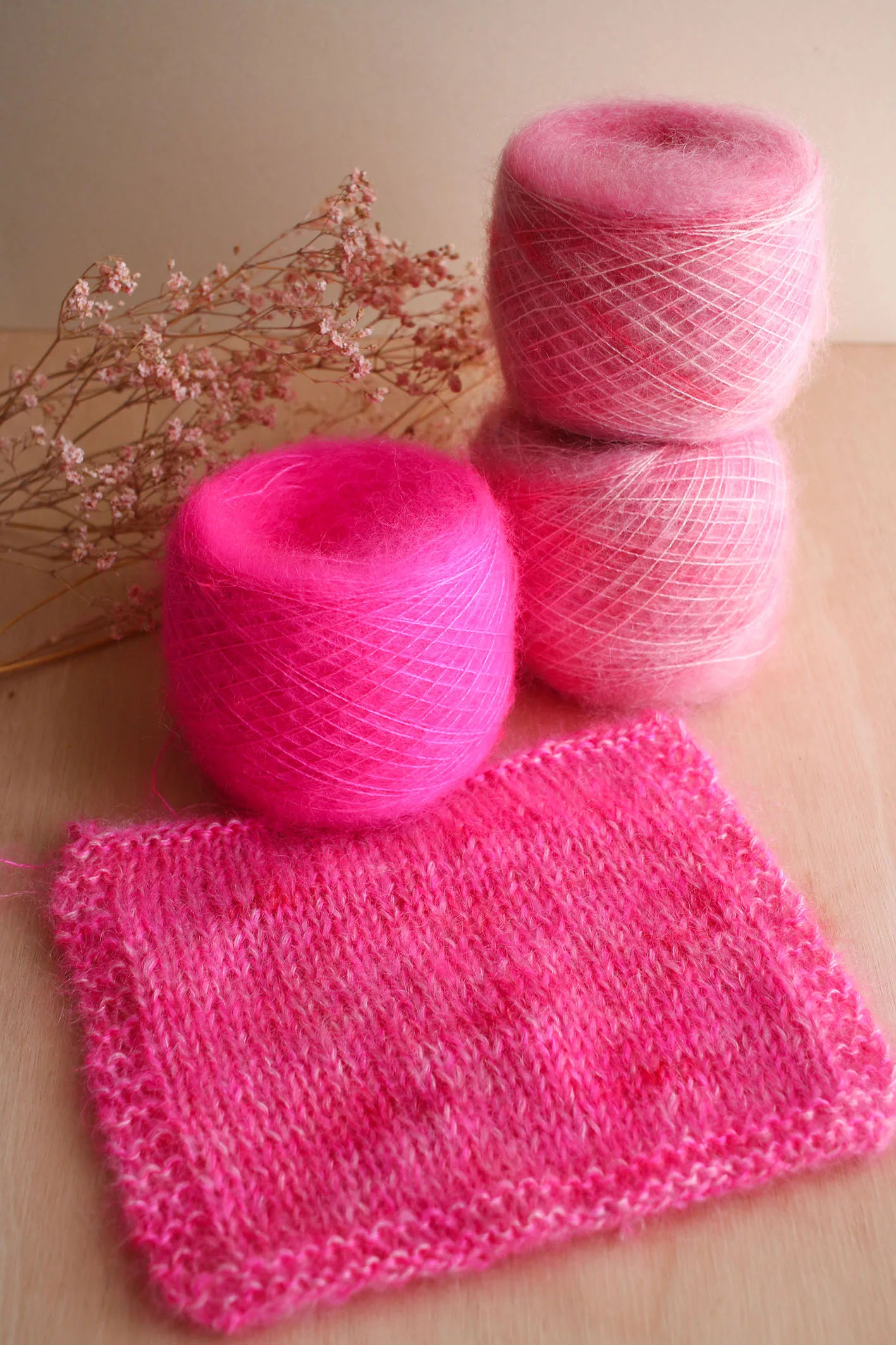 mohair soie rose fluo perfect day ines green